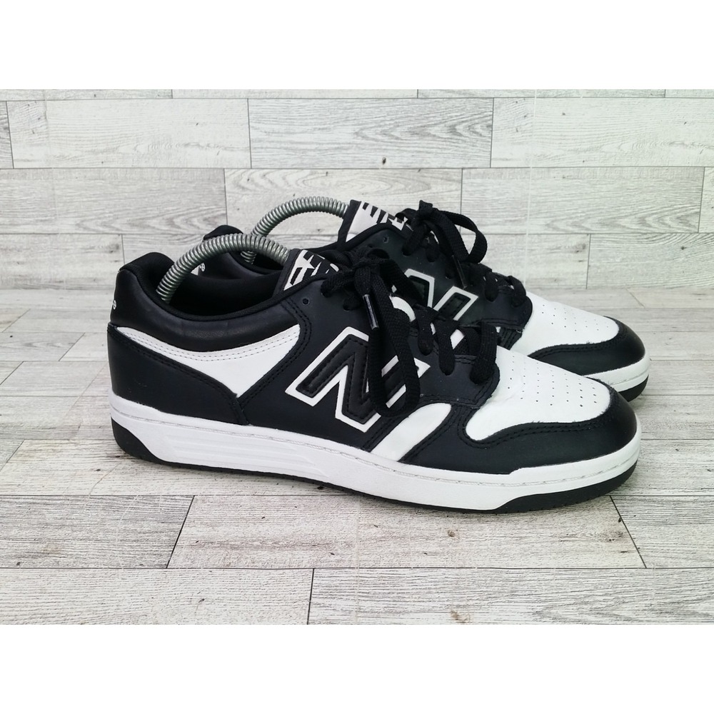 New Balance BB480 Black White Leather Retro Basketball Sneakers Men's 8D Panda